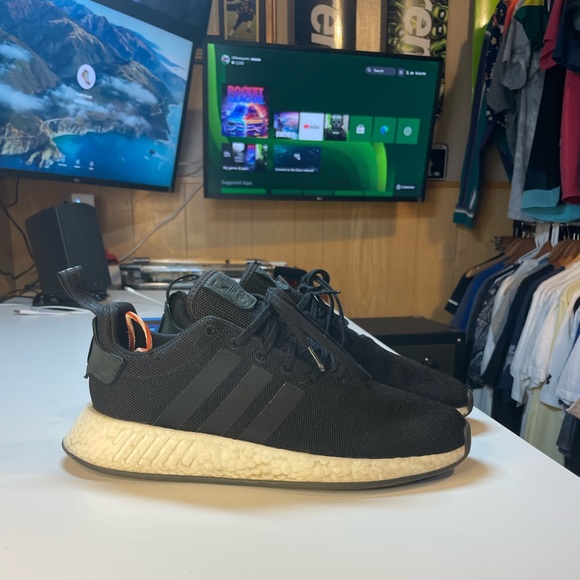 adidas | Shoes | Adidas Mens Nmd R2 Boost Running Shoes Black Cq242 Lace Up  Low Top Sneakers | Poshmark
